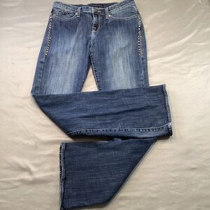 Rock & Republic Kasandra Bootcut Jeans Womens Size 10 Dark Wash Studded Pocket